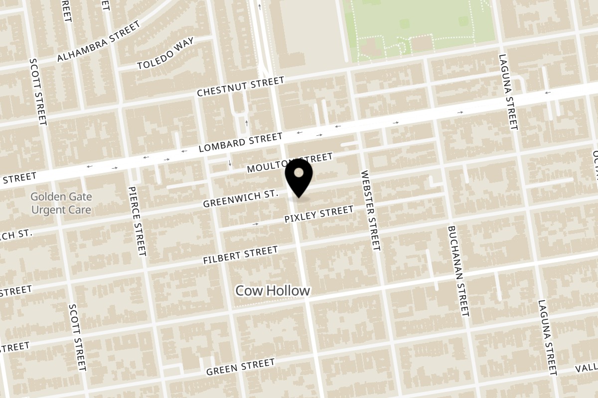 Map showing the location of Wilder on 3154 Fillmore St in San Francisco